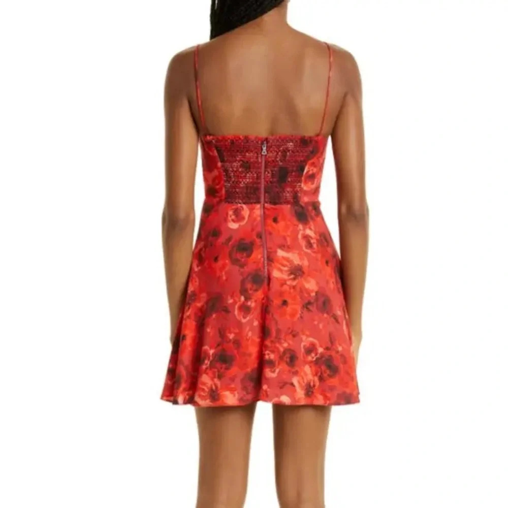 Alice + Olivia Red Floral Mini Dress - Picture 3 of 15